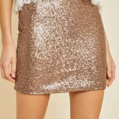 Levency Sequin Mini Skirts
