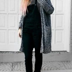 Levency New In Solid Pockets Denim Overall