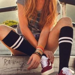 Levency Stripe Weave Over Knee Socks 17 Levency Stripe Weave Over Knee Socks