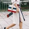 Levency Bamboo Joint Color Block Hand Bag New In