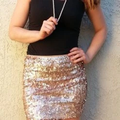 Levency Sequin Mini Skirts