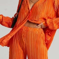 Levency Pleated Oversized Shirt And Trouser Set New In