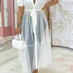 Levency Showing Off A Little Shirt Cover Dress