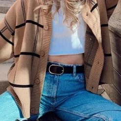 Levency Button Plaid Cardigan New In 14 Levency Button Plaid Cardigan New In