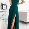Levency Cut Out Neck High Slit Maxi Dress