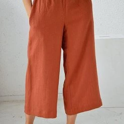 Levency Pockets Linen Loose Pants