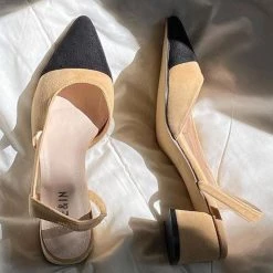 Levency Color Block Chunky Heel Pumps