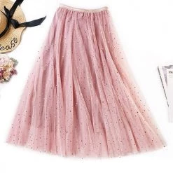 Levency New In Star Moon A Line Mesh Skirts