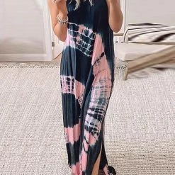 Levency New In Tie Dye Slip Maxi Dress
