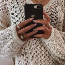 Levency New In Hollow V Neck Puff Sleeve Sweater