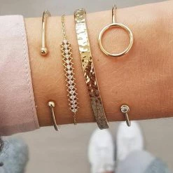 Levency Round Beads Irregular Bracelet Set New In