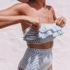 Levency New In Stripe Ruffles Bikini Set
