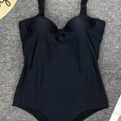 Levency Solid One-piece Swimwear