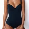 Levency Solid One-piece Swimwear