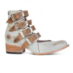 Levency Strap Bandage Chunky Heel Oxford Boots New In