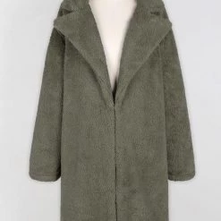 Levency Turndown Collar Teddy Coat