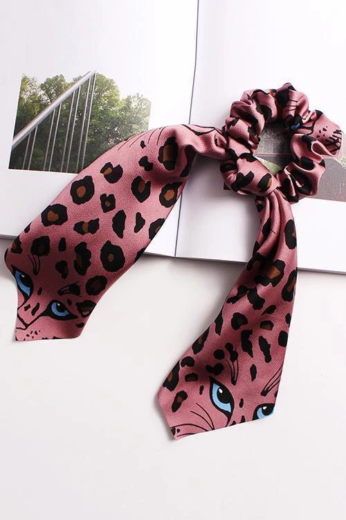 Levency Leopard Head Print Scrunchie New In 4 Levency Leopard Head Print Scrunchie New In