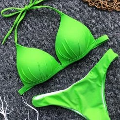Levency Solid Sexy Bikini Set