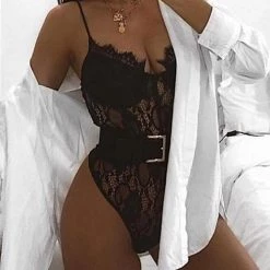 Levency New In Lace See Though Bodysuit