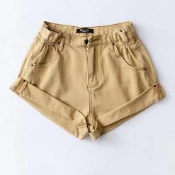 Levency New In Hemming High Waist Denim Shorts