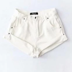 Levency New In Hemming High Waist Denim Shorts
