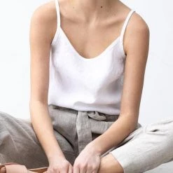Levency New In Solid Linen Tank Top