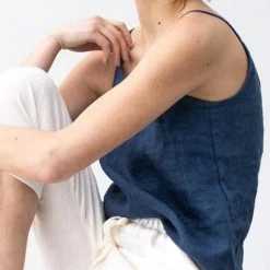 Levency New In Solid Linen Tank Top