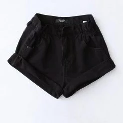 Levency New In Hemming High Waist Denim Shorts