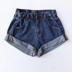 Levency New In Hemming High Waist Denim Shorts
