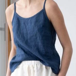 Levency New In Solid Linen Tank Top