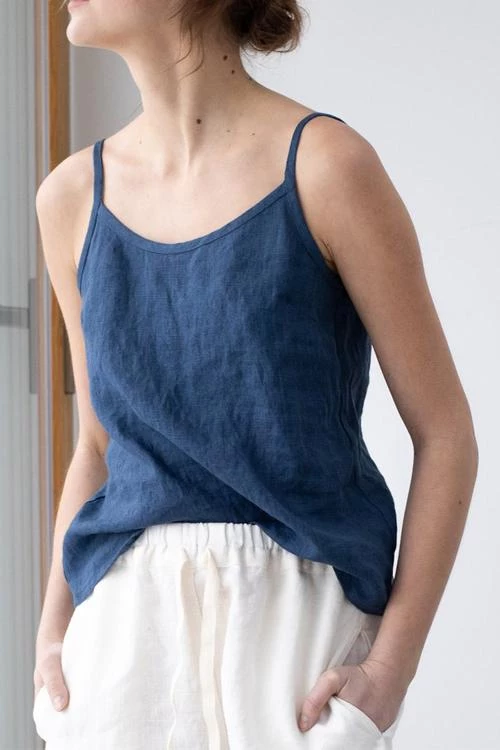 Levency New In Solid Linen Tank Top 1 Levency New In Solid Linen Tank Top
