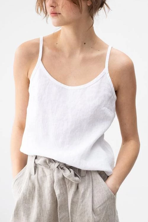 Levency New In Solid Linen Tank Top 3 Levency New In Solid Linen Tank Top