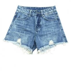 Levency Ripped High Waist Denim Shorts New In