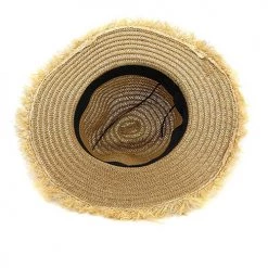 Levency New In Straw Frayed Hat