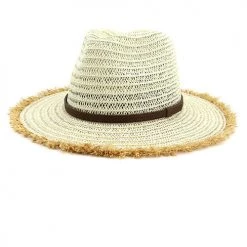 Levency New In Straw Frayed Hat