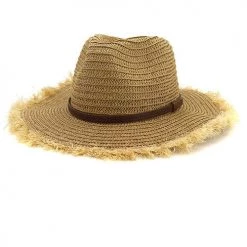 Levency New In Straw Frayed Hat