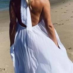 Levency New In Hlater Neck Backless Maxi Dress