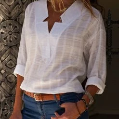 Levency Cut V Neck Blouse