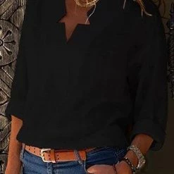 Levency Cut V Neck Blouse