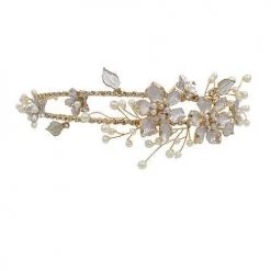 Levency Pearl Rhinestone Flower Headband