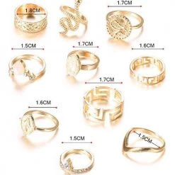 Levency Buddha Snake Ring Set New In