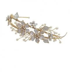Levency Pearl Rhinestone Flower Headband