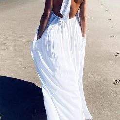 Levency New In Hlater Neck Backless Maxi Dress