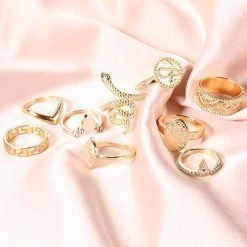 Levency Buddha Snake Ring Set New In