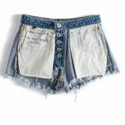 Levency Letter Pockets Denim Shorts New In