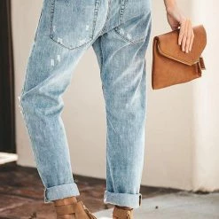 Levency Broken Hole Pockets Knot Jeans New In