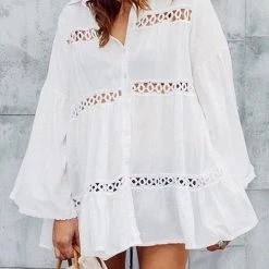 Levency New In Hollow Flares Sleeve Shirt