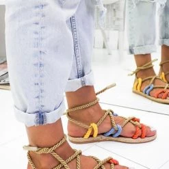 Levency Twine Straps Flat Sandals