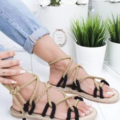 Levency Twine Straps Flat Sandals