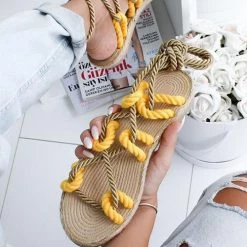 Levency Twine Straps Flat Sandals
